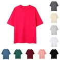 thumbnail image 1 of Momasggi Mens Oversized T Shirts Big and Tall Short Sleeve Shirt Casual Loose Summer Crew Neck T-Shirts Solid Color Basic Tee Tops Black L, 1 of 8