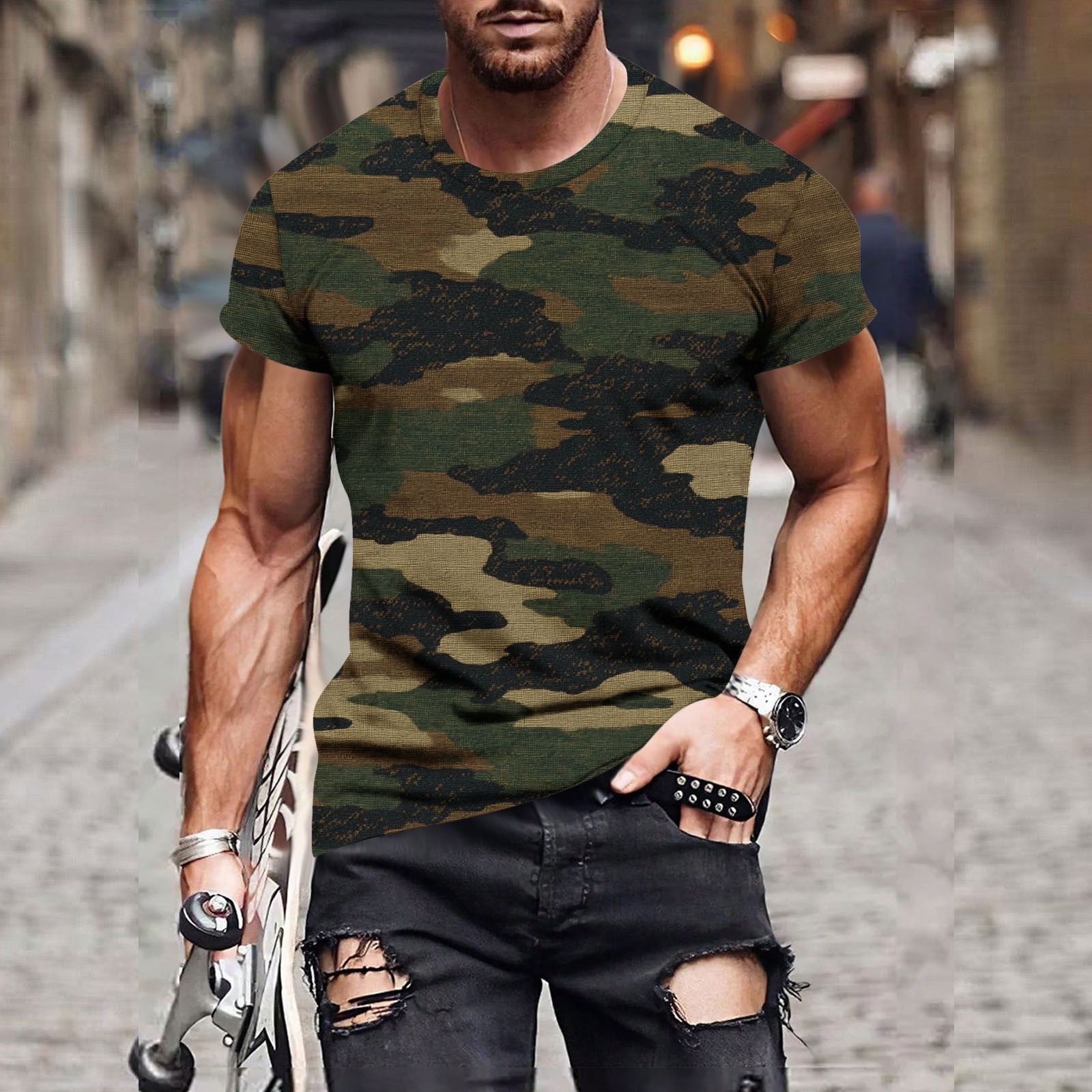 Momasggi Mens Short Sleeve Hoodies Casual Drawstring Hooded T-Shirts ...