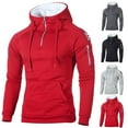thumbnail image 1 of Momasggi Quarter Zip Tactical Hoodies for Men Fall Winter Warm Fleece Lined Pullover Tops Causal Long Sleeve Drawstring Hooded Sweatshirt with Pockets Red 2XL, 1 of 6