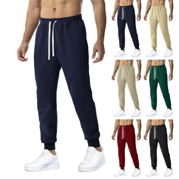 Momasggi Sweatpants for Men Elastic Waist Drawstring Joggers Pants Workout Athletic Running Pants Lightweight Solid Color Sweatpants with Pockets Red 2XL