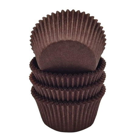 Mombake Premium Coffee Brown Greaseproof Standard Cupcake Liners Muffin Wrappers Paper Baking Cups, 100-Count