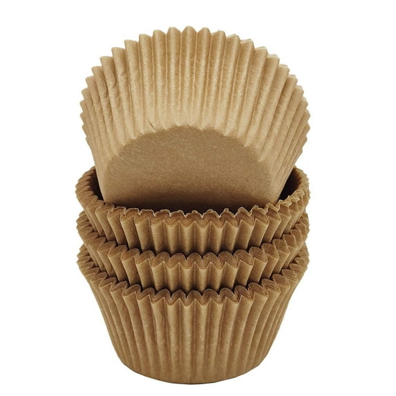Mombake Premium Natural Greaseproof Standard Cupcake Liners Muffin Wrappers Paper Baking Cups, 100-Count