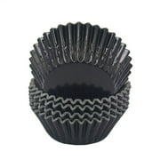 Mombake Standard Foil Black Cupcake Liners Muffin Baking Cups for Party and More, 100-Count