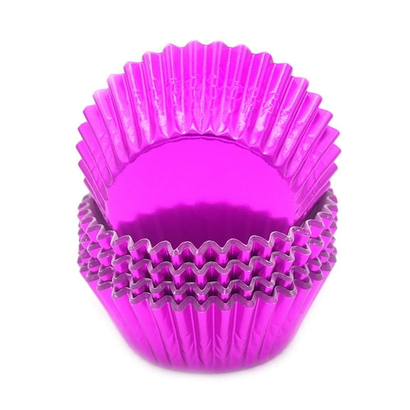 Mombake Standard Foil Hotpink Cupcake Liners Muffin Baking Cups for Party and More, 100-Count