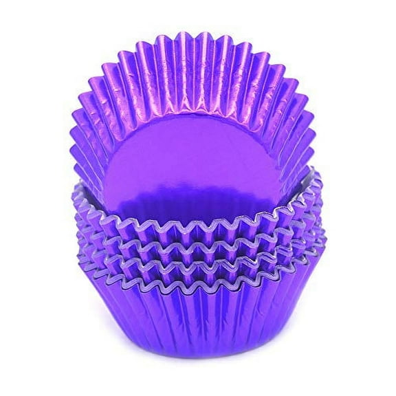 Mombake Standard Foil Purple Cupcake Liners Muffin Baking Cups for Party and More, 100-Count