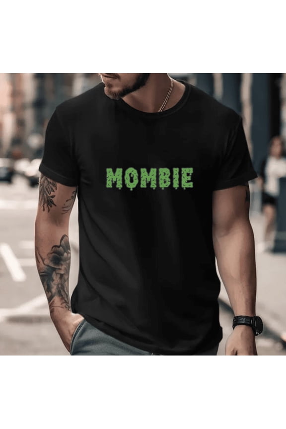 Mombie Graphic Funny Mom Zombie Halloween Retro Spooky Quote Unisex T-Shirt, for men & women, up to size 5XL