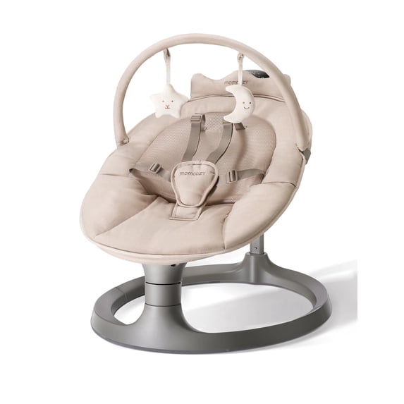 Momcozy 2-in-1 Electric Baby Swing, Dual-Arm Support System & Parent-Inspired Motions, Convertible to Toddler Seat up to 66 lbs, Adjustable Height, Lightweight