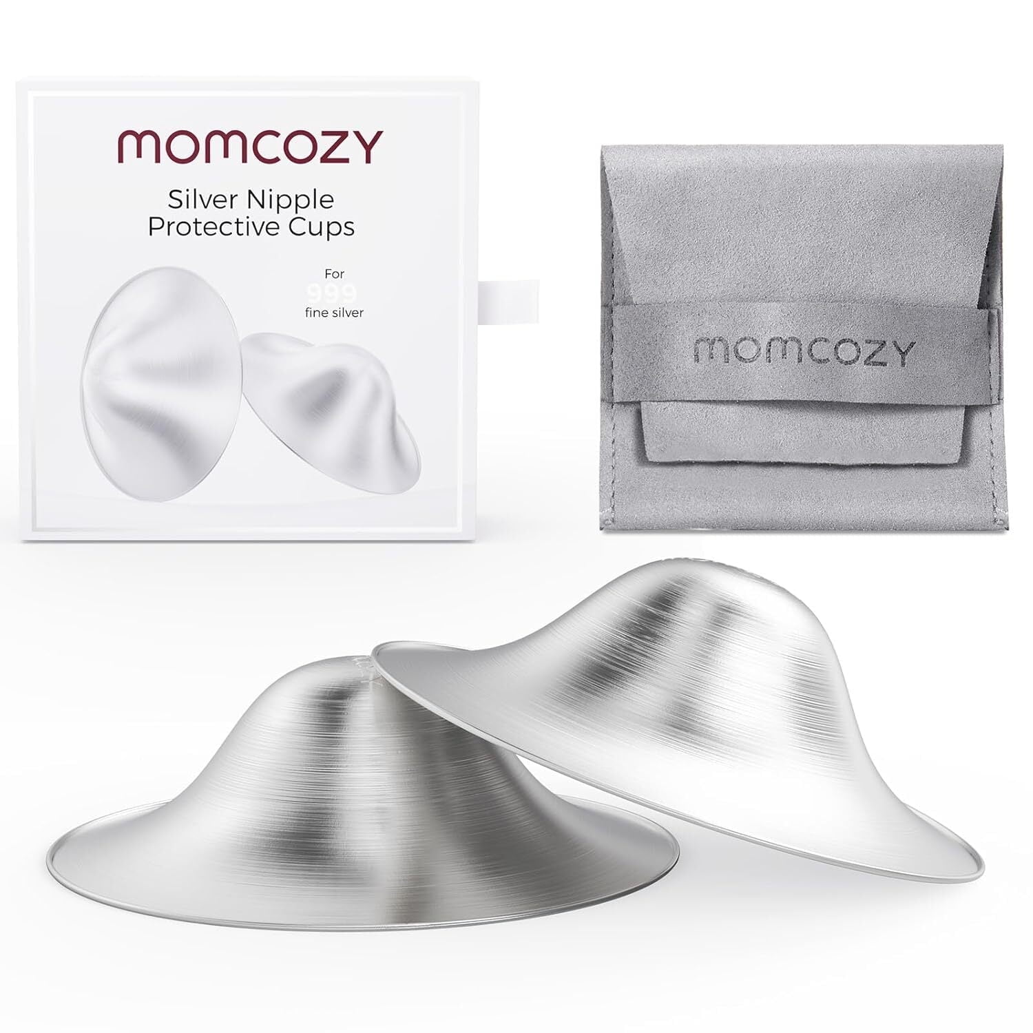 Momcozy 999 Silver Nursing Cups/Nipple Shields,Hole-Free, for
