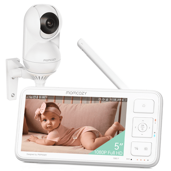 Momcozy BM02 Baby Monitor, 4.3" HD Screen, Video & Audio, Split Screen, Two-Way Talk