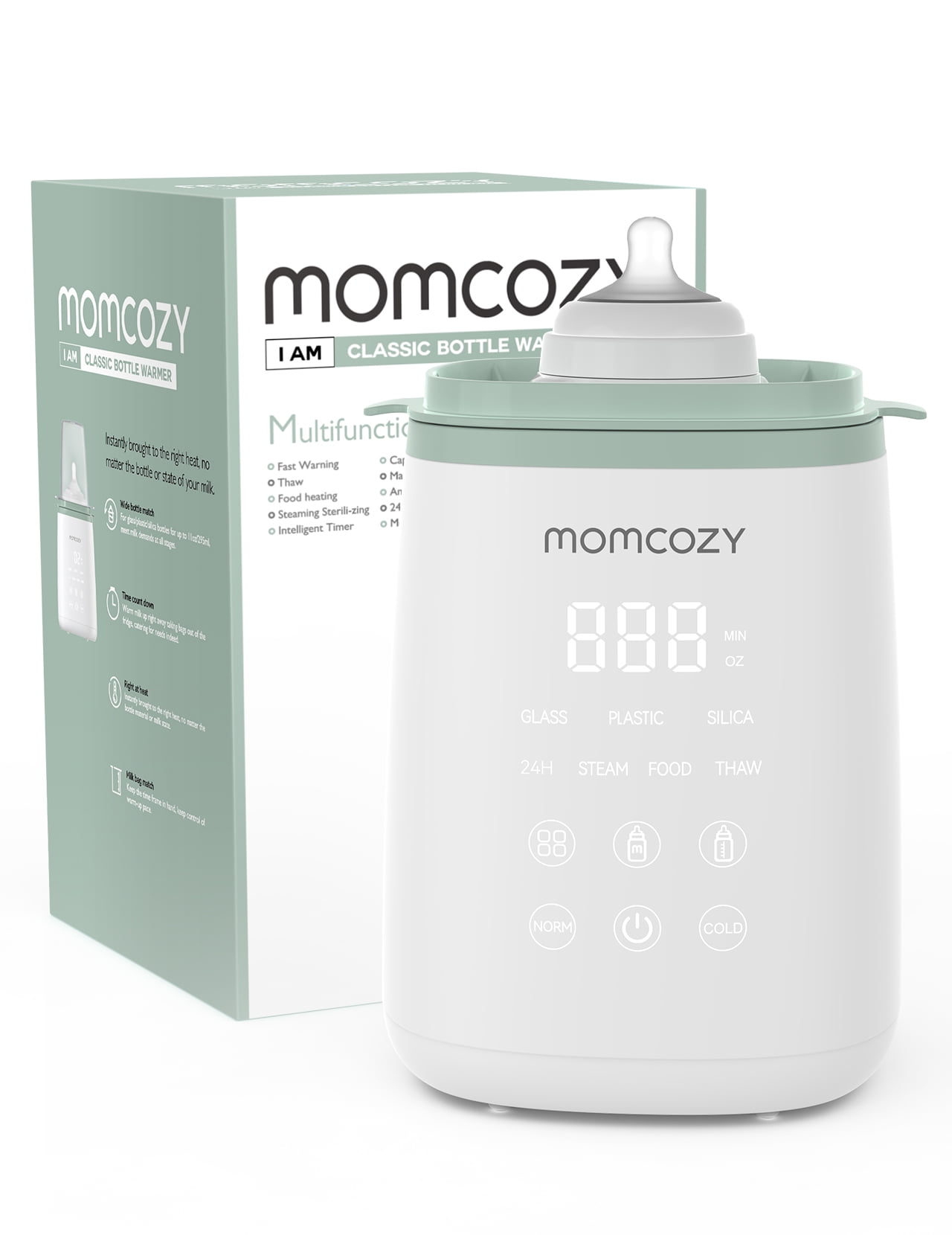 Momcozy Baby Bottle Warmer, 6-in-1 Baby Milk Warmer with Smart Temperature Control, Breastmilk Warmer, Fast Baby Food Heater, Steam Sterilizer