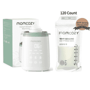 Momcozy Baby Bottle Warmer, 6-in-1 Smart Temperature Control, Fast Baby Food Heater, Steam Sterilizer & Momcozy Breastmilk Storage Bags, Temp-Sensing Discoloration Milk Storage Bags, 180ml/120 Count