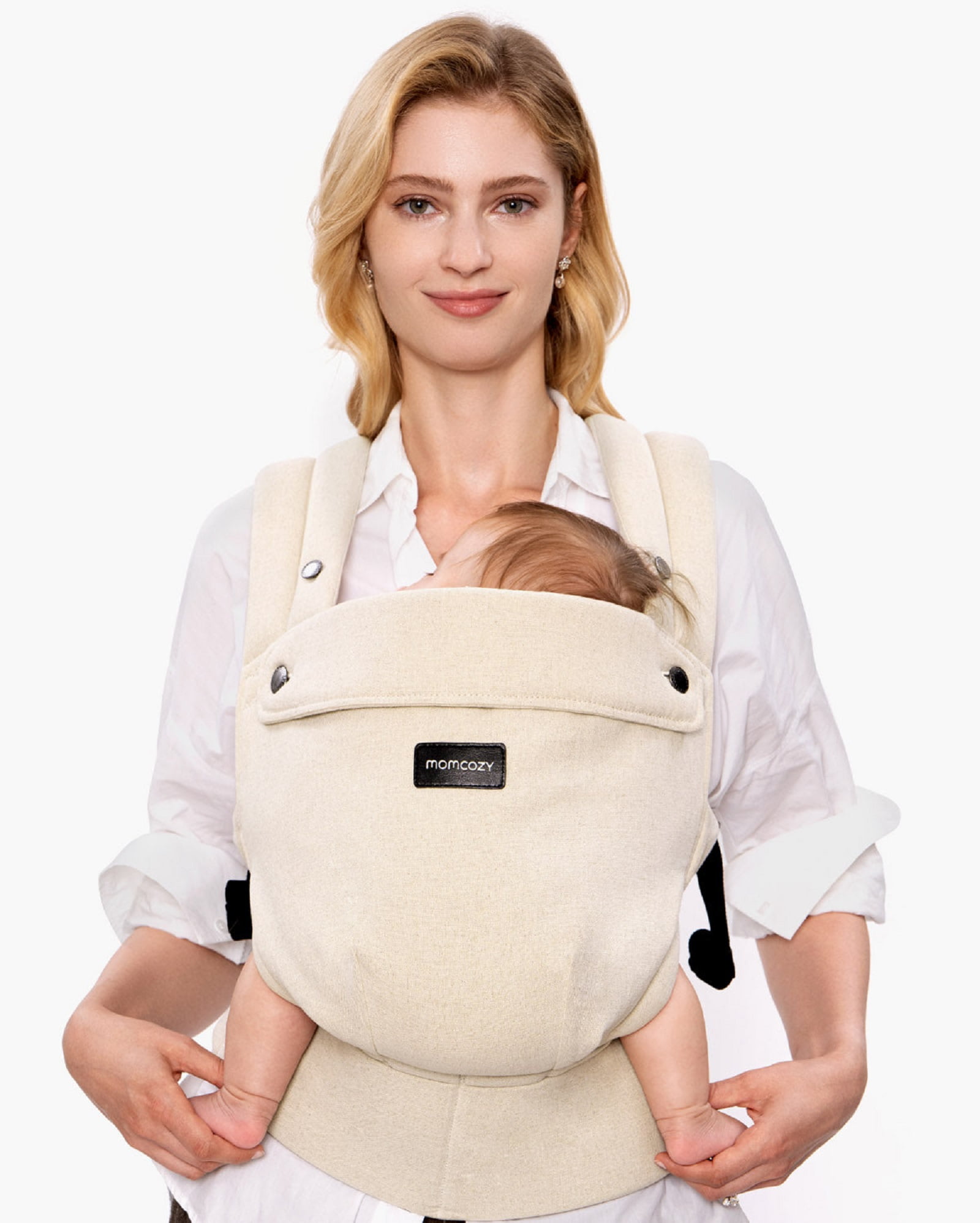 Momcozy Baby Carrier with Natural Cotton Linen Sand