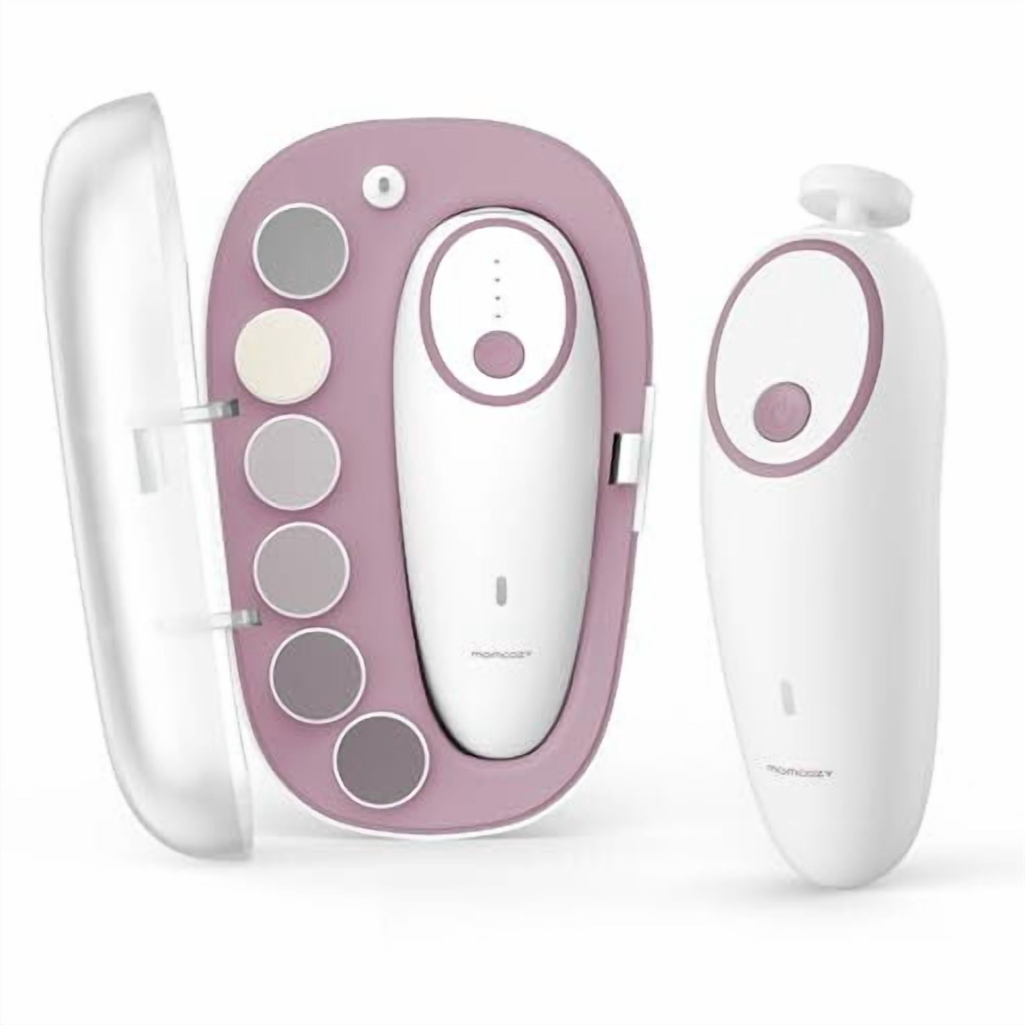 Momcozy Baby Nail File Electric, Rechargeable Baby Nail Clipper, Gentle Baby Nail Trimmer Electric with Night Light, 7 Grinding Head Replacement Pads, Pink