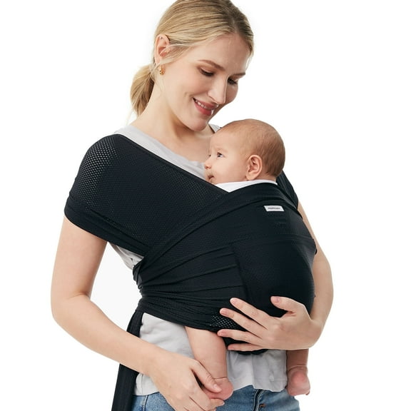 Momcozy Baby Carrier Air Mesh - Baby Wrap for Newborns to Toddler 8-35 lbs - Cooling, Breathable, and Lightweight