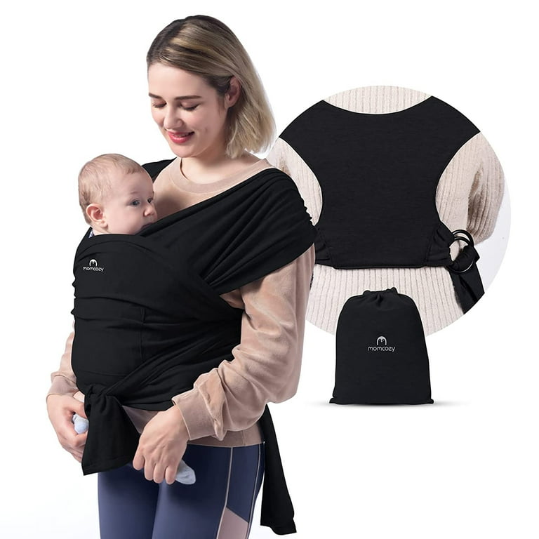 Momcozy Baby Wrap Carrier Slings, Easy to Wear Infant Carrier Slings for  Babies Girl and Boy, Adjustable Baby Carriers for Newborn up to 50 lbs,  Black 