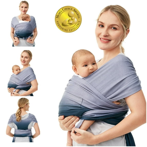 Momcozy Baby Wrap Carrier, Easy to Wear Infant Carrier Slings, Lightweight Adjustable Hands Free Baby Sling, for Newborn to Toddler 8-35 lbs