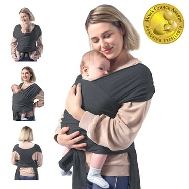 Momcozy Baby Wrap Carrier Slings for Toddlers Infant Newborn, up 50 lbs Deep Grey (Choose Your Color)