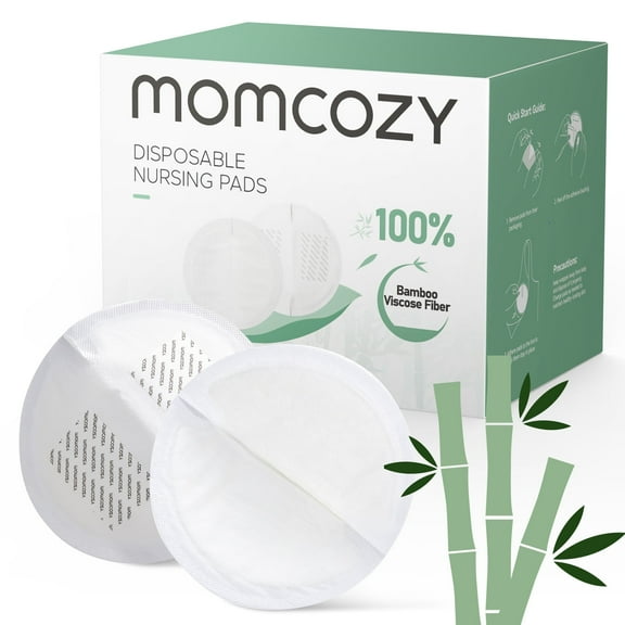 Momcozy Bamboo Fiber Disposable Nursing/Breast Pads, 100% Natural,Breastfeeding Essentials, 80Count