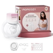 Momcozy Breast Pump S12 Pro Quick, Hands-Free Wearable & Wireless Pump, with DoubleFit Hybrid Flange, 3 Modes & 9 Levels Electric Pump Portable, Smart Display, 24mm Flange, 1 Count, Cozy Pink