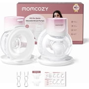 Momcozy Breast Pump S12 Pro Quick, Hands-Free Wearable & Wireless Pump, with DoubleFit Hybrid Flange, 3 Modes & 9 Levels Electric Pump Portable, Smart Display, 24mm Flange, 2 Count, Cozy Pink