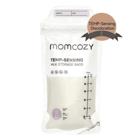 Momcozy Breastmilk Storage Bags 120 Ct, Temp-Sensing Discoloration Breastfeeding Storage Bag 6oz/180ml