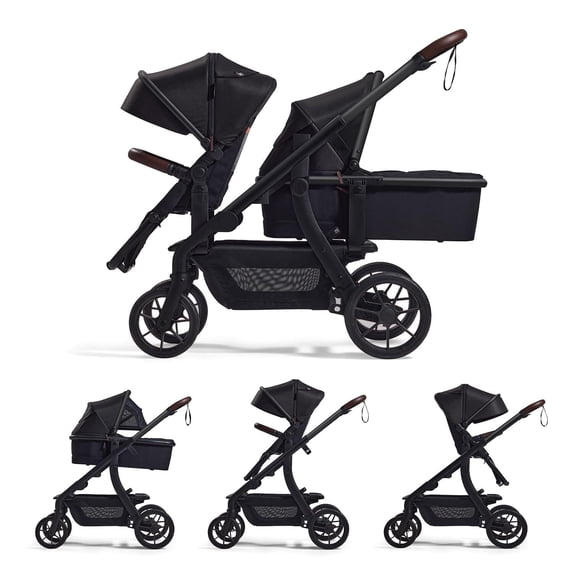 Momcozy ChangeGo Baby Stroller, Convertible Single-to-Double-to-Wagon Stroller with 23 Configurations, Bassinet and Seat Included, Large PU Wheels, All-Wheel Suspension & Extendable UPF50+ Canopy