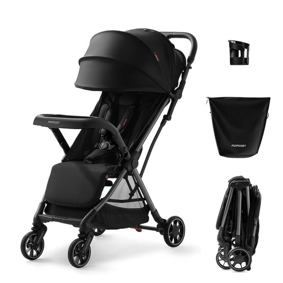 Momcozy ClickGo Lightweight Stroller, Compact Travel Stroller for Airplane with One-Click Fold, Baby Stroller and Toddler Stroller with Large Canopy for Kids from 6 Months to 50 Lbs