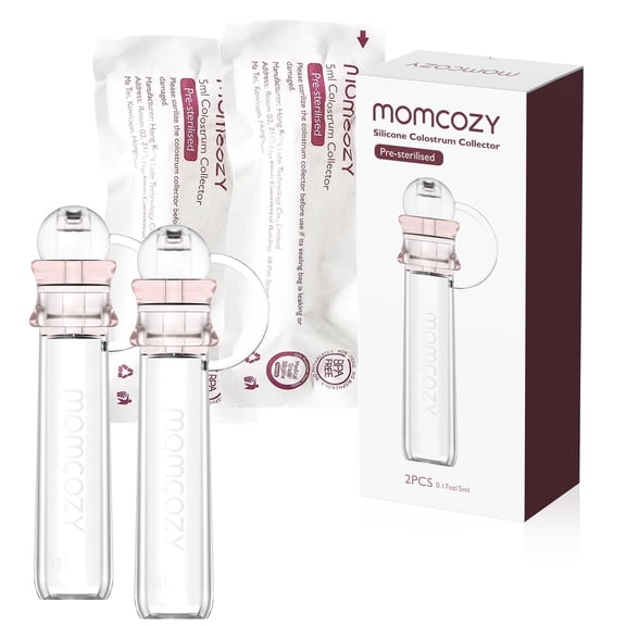 Momcozy Colostrum Collector, Portable Reusable Breast Milk Collector and Storage Bottles, 5ml, 2pcs