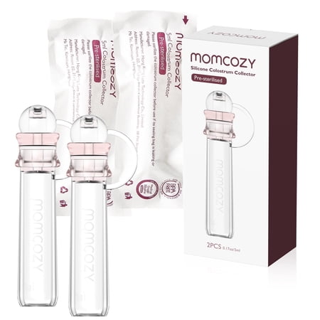 Momcozy Colostrum Collector, Portable Reusable Breast Milk Collector and Storage Bottles, 5ml, 2pcs