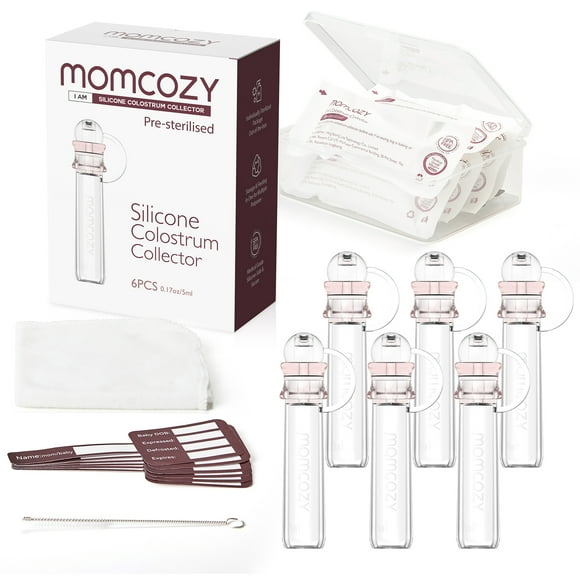 Momcozy Colostrum Collector, Portable Reusable Breast Milk Collector and Storage Bottles, 5ml, 6pcs