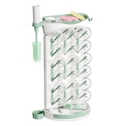 Momcozy DIY Larger Bottle Drying Rack for 18 Bottles, Space Saving Countertop Vertical Rack with Brushes Holder, Detacha