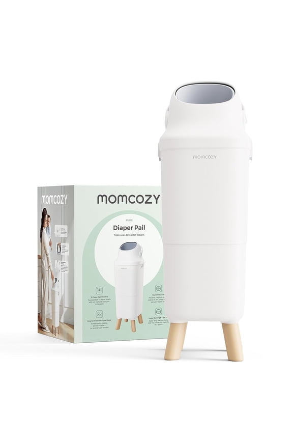 Diaper Pail with Patented Triple-Seal Odor Control, Wide Opening, Ergonomic Height, Large Capacity with Viewing Window, Childproof Lock, Fits Standard Trash Bags