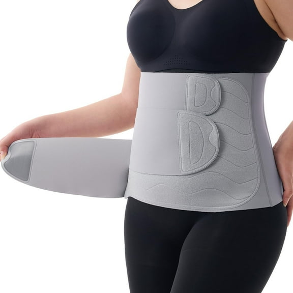 Momcozy Ergowrap Postpartum Belly Band, 3D Abdomen Lifting & Ergonomic Back Support Abdominal Binder, Seamless & Invisible Wrap Shapewear for Postpartum C-Section Recovery, Daily Wear, Exercise