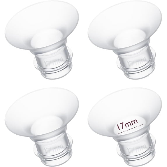 Momcozy Flange Insert 17mm Compatible with 24mm Flange/Shield of Most Pumps, Insert for Momcozy/Medela/Elvie/Spectra, Bellababy/TSRETE/Willow Breast Pump Replacement Accessories, 4Pcs