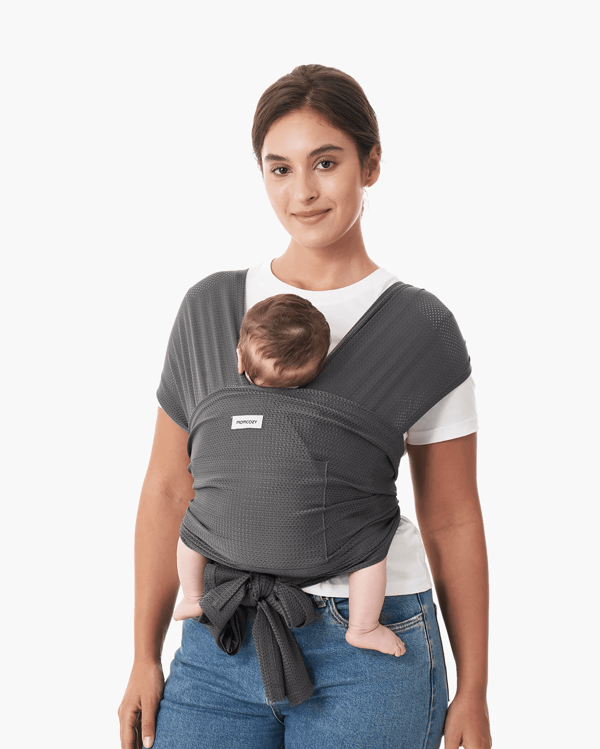 Momcozy Baby Wrap Carrier, Adjustable Baby Carriers for Newborn to Toddler 8-35 lbs, Cooling, Breathable and Lightweight Baby Wrap