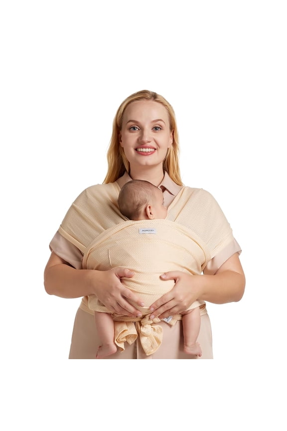 Functional Mesh Baby Wrap Carrier for Newborn and Toddler, Skin Tone, Cooling, Breathable, Adjustable