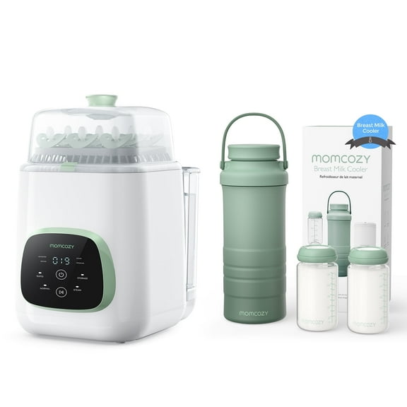 Momcozy KleanPal Pro Baby Bottle Washer, Sterilizer & Dryer Combo and Momcozy 22oz Portable Breast Milk Cooler