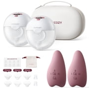 Momcozy M5 Breast Pump & A1 Lactation Massager Combo -Wearable Breast Pump with Double-Sealed Flange 3 Modes/9 Levels + 2-in-1 Lactation Massager Heat & Vibration for Clogged Ducts & Milk Flow