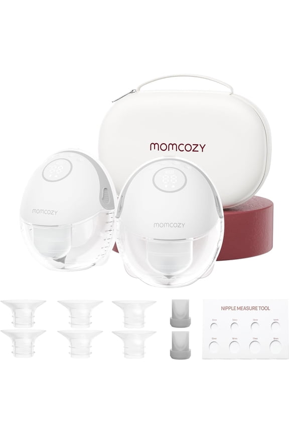 Breast Pump Hands Free Mobile Style M6 Wearable Breastfeeding Pump, DoubleFit Flange, 9 Levels, 24mm, 2 Pack Quill Gray