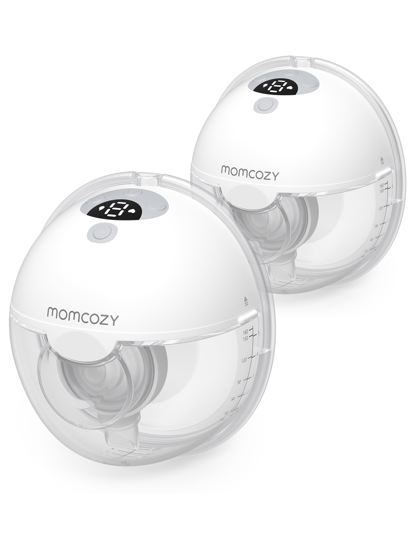 MomCozy M5 Wearable Breast Pumps Grey Two Pumps Hands-Free New Open Box