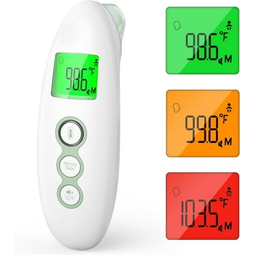 Momcozy Non-Contact Forehead and Ear Thermometer, Digital Infrared Thermometer for Adults and Children, Fever Alarm Function, Mute and Memory Functions