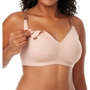 Momcozy Nursing Bras for Breastfeeding, 3.0 Jelly Strip Lift Support Maternity Bra, Seamless Soft Wirefree Pregnancy Bra