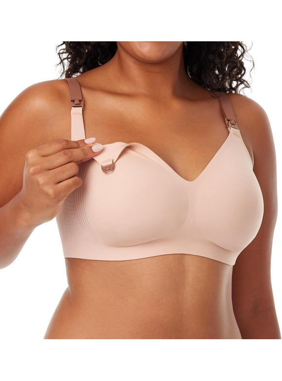 Nursing Bras for Breastfeeding, 3.0 Jelly Strip Lift Support Maternity Bra, Seamless Soft Wirefree Pregnancy Bra