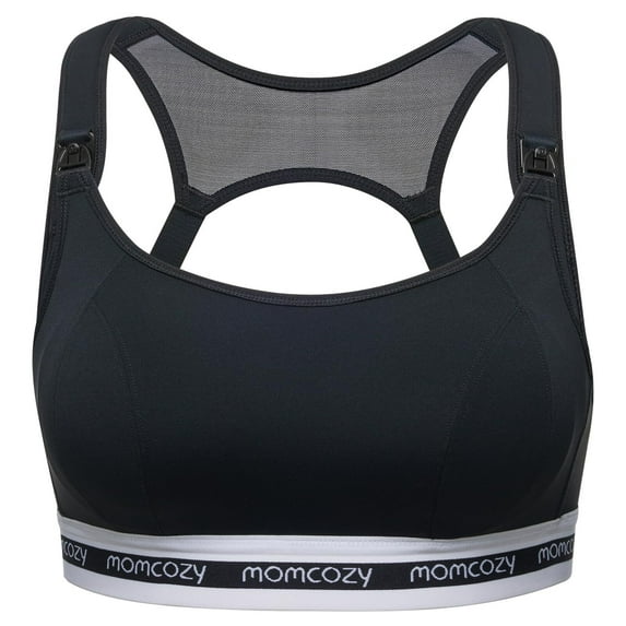 Momcozy Nursing Bras for Breastfeeding, FB012 Low-Impact Nursing Sports Bra Support Maternity Pregnancy Padded Wireless Bra
