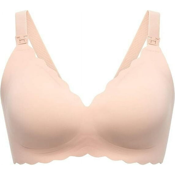 Momcozy Nursing Bras for Breastfeeding, Seamless Pregnancy Maternity Bra Wireless Classic Jelly Strip Support Nursing Bra