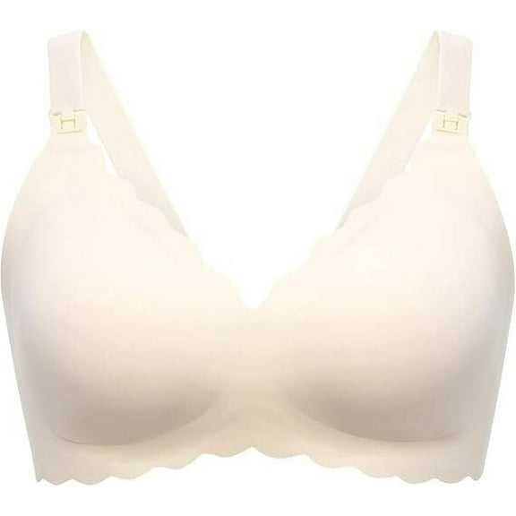 Momcozy Nursing Bras for Breastfeeding, Seamless Pregnancy Maternity Bra Wireless Classic Jelly Strip Support Nursing Bra