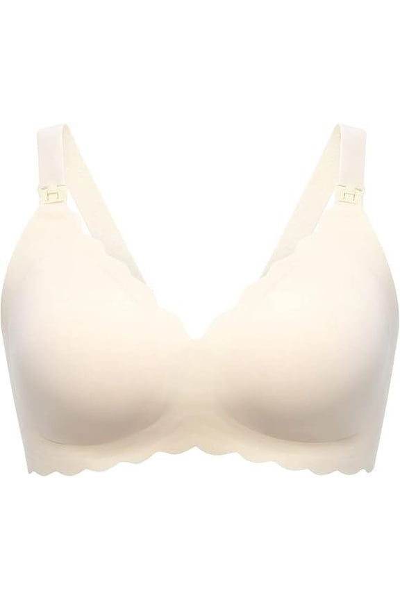 Nursing Bras for Breastfeeding, Seamless Pregnancy Maternity Bra Wireless Classic Jelly Strip Support Nursing Bra