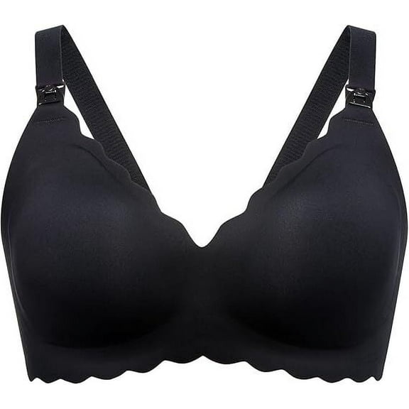 Momcozy Nursing Bras for Breastfeeding, Seamless Pregnancy Maternity Bra Wireless Classic Jelly Strip Support Nursing Bra