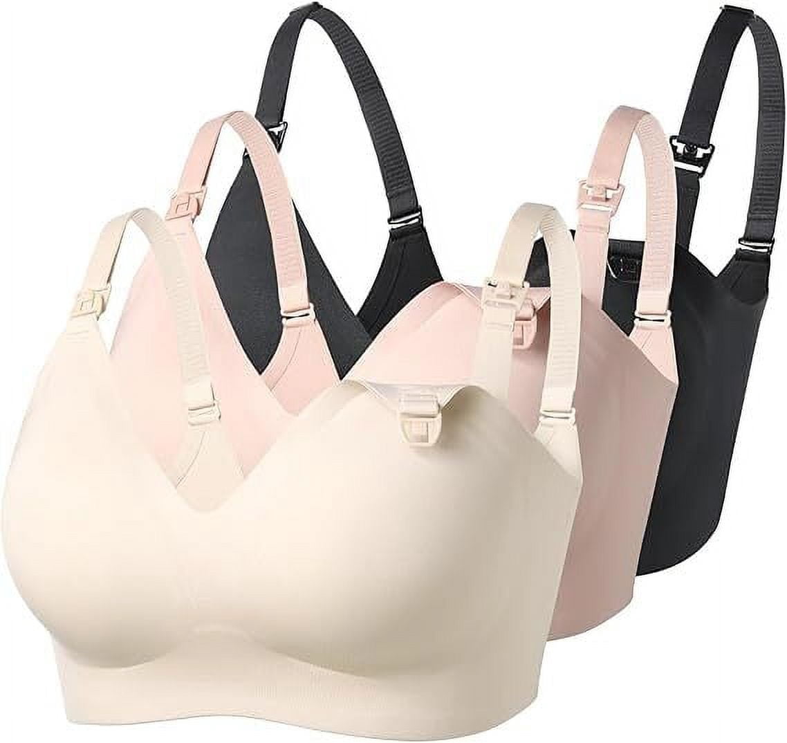 Momcozy Nursing Bras for Breastfeeding, Seamless Ultra Comfort Maternity Bra, Natural Shape, Pregnancy Sleep Bralette