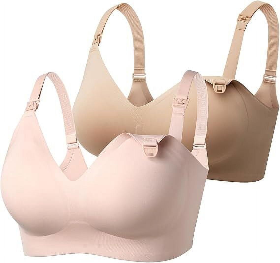 Momcozy Nursing Bras for Breastfeeding, Seamless Ultra Comfort Maternity Bra, Natural Shape, Pregnancy Sleep Bralette